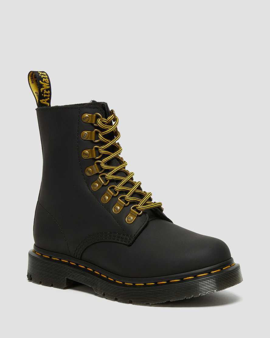 Dr Martens 1460 Pascal Wintergrip Leather Lace Up Stiefeletten Damen Schwarz | 390168-UNZ