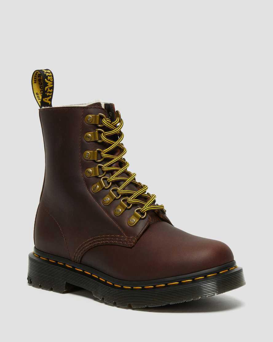 Dr Martens 1460 Pascal Wintergrip Leather Lace Up Stiefeletten Damen Braun | 871569-PKB