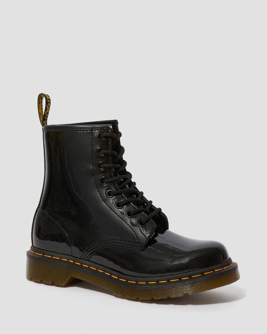 Dr Martens 1460 Patent Leather Lace Up Stiefeletten Damen Schwarz | 642701-JDB