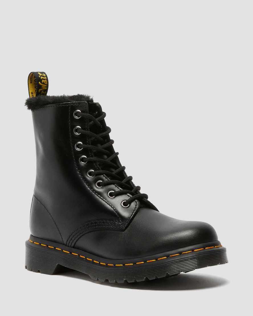 Dr Martens 1460 Serena Faux Fur Lined Lace Up Stiefeletten Damen Dunkelgrau | 970184-ULX