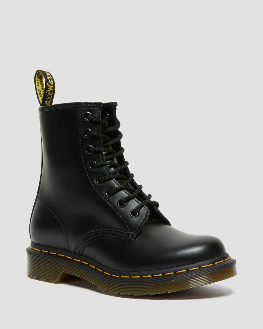 Dr Martens 1460 Smooth Leather Lace Up Stiefeletten Damen Schwarz | 307546-RKC