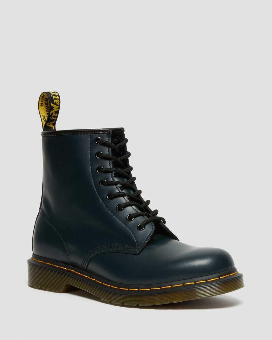 Dr Martens 1460 Smooth Leather Lace Up Stiefeletten Damen Navy | 614907-ZDU