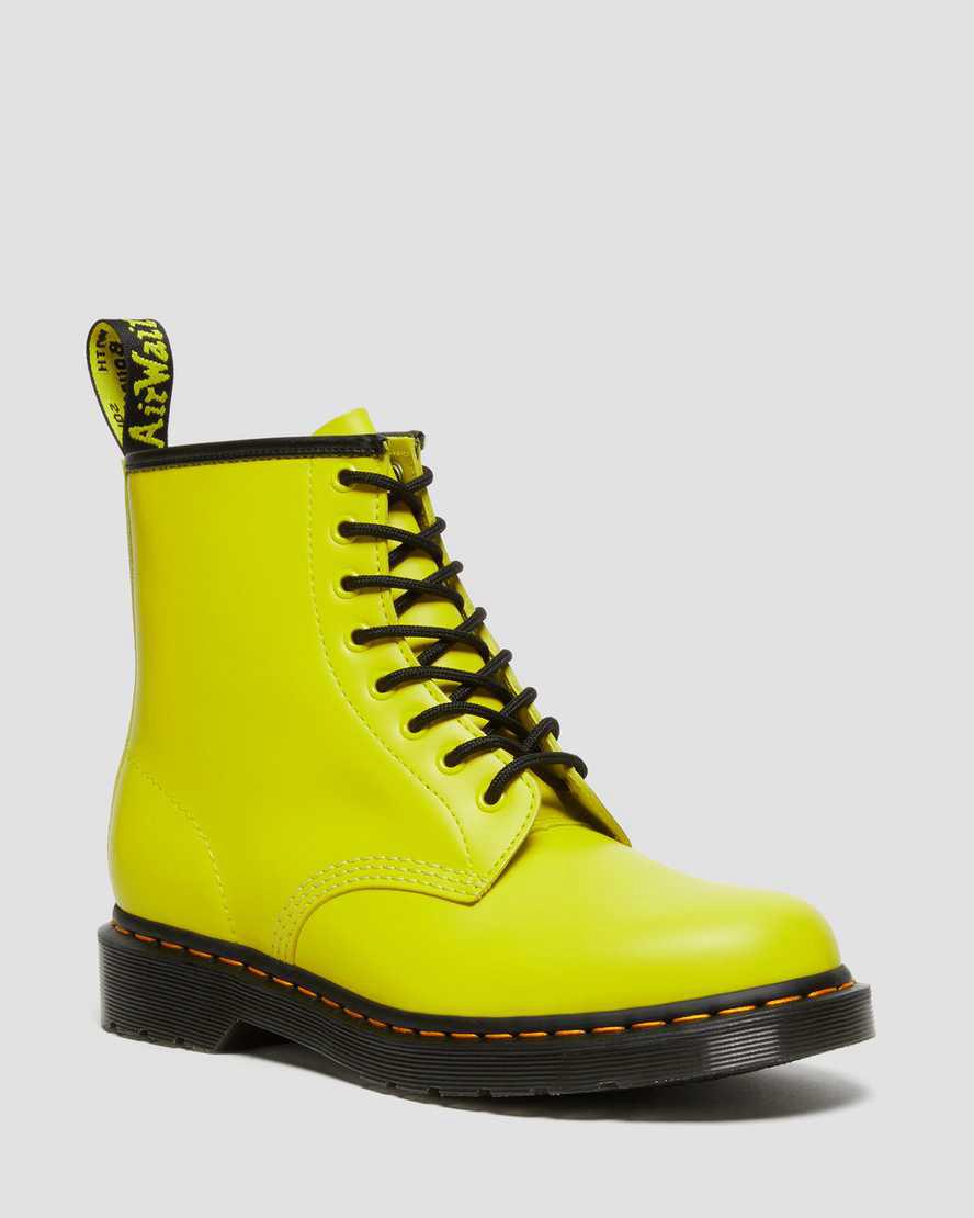 Dr Martens 1460 Smooth Leather Lace Up Stiefeletten Damen Gelb | 968325-IYD