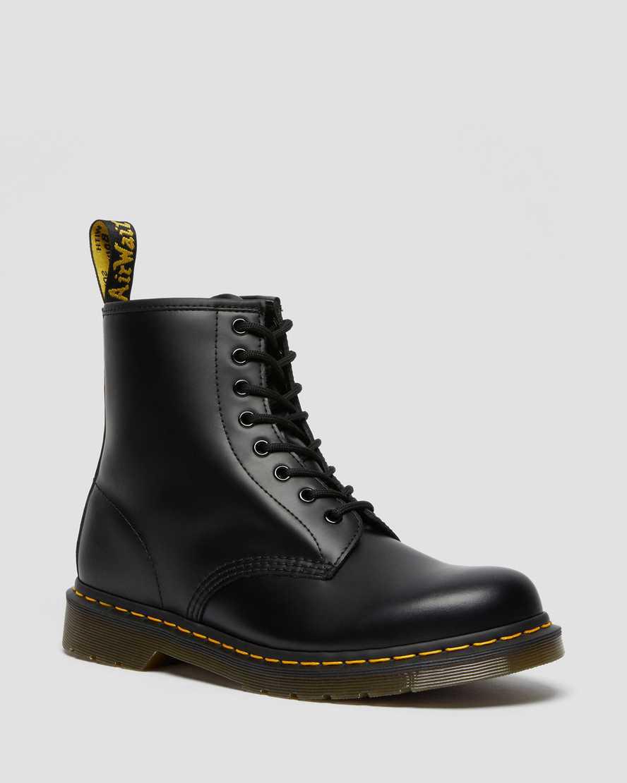 Dr Martens 1460 Smooth Leather Schnürstiefel Damen Schwarz | 130542-IGB