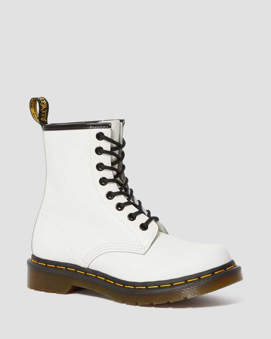 Dr Martens 1460 Smooth Leather Schnürstiefel Damen Weiß | 970681-NYL