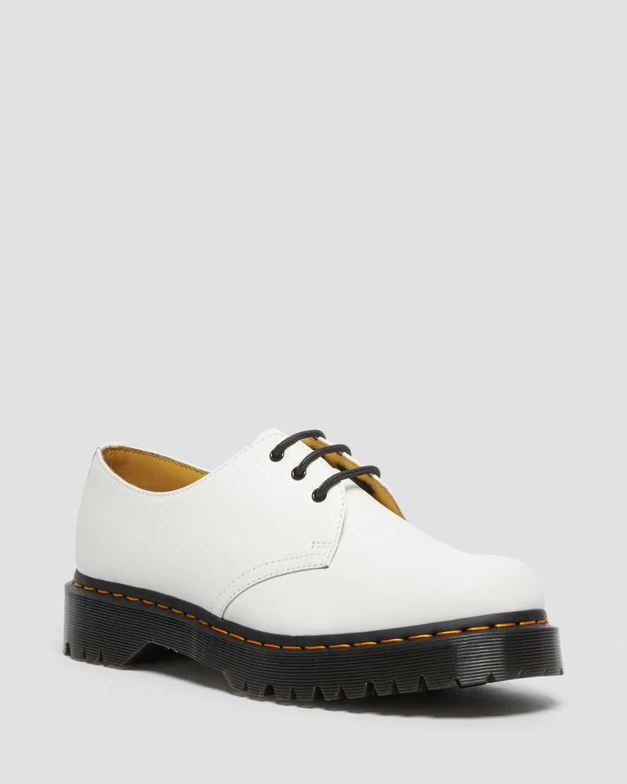 Dr Martens 1461 Bex Smooth Leather Oxford Plateauschuhe Damen Weiß | 794612-TKC