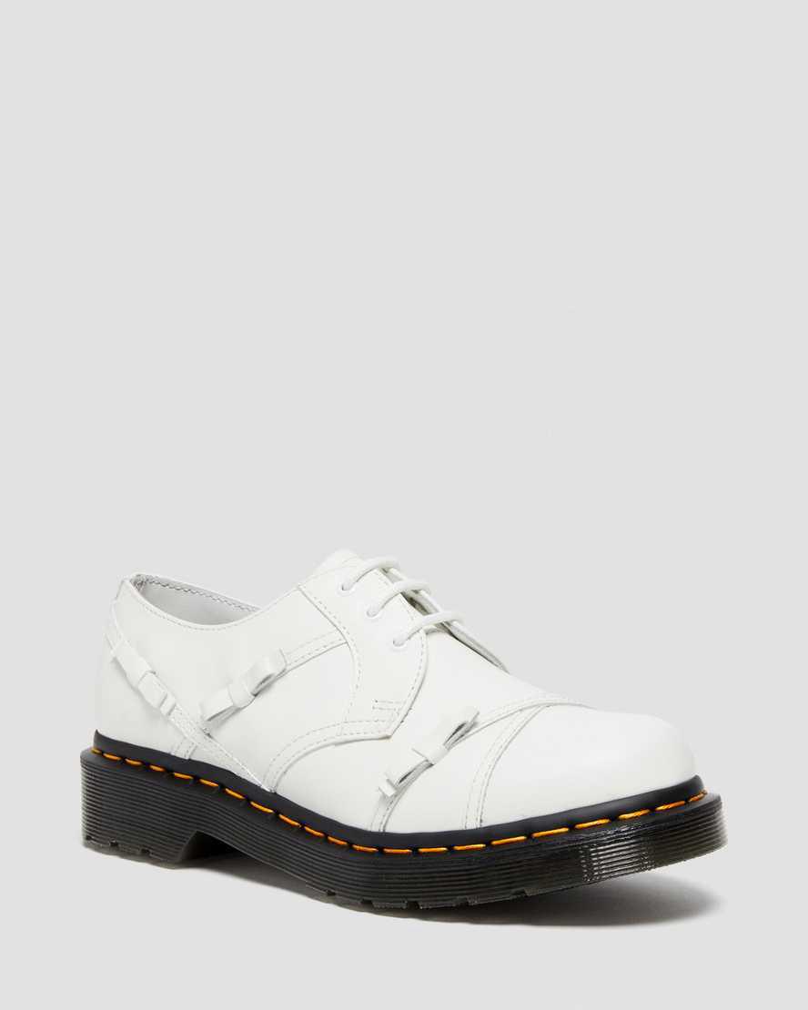 Dr Martens 1461 Bow Smooth Leather Oxfords Schuhe Damen Weiß | 087162-BSQ