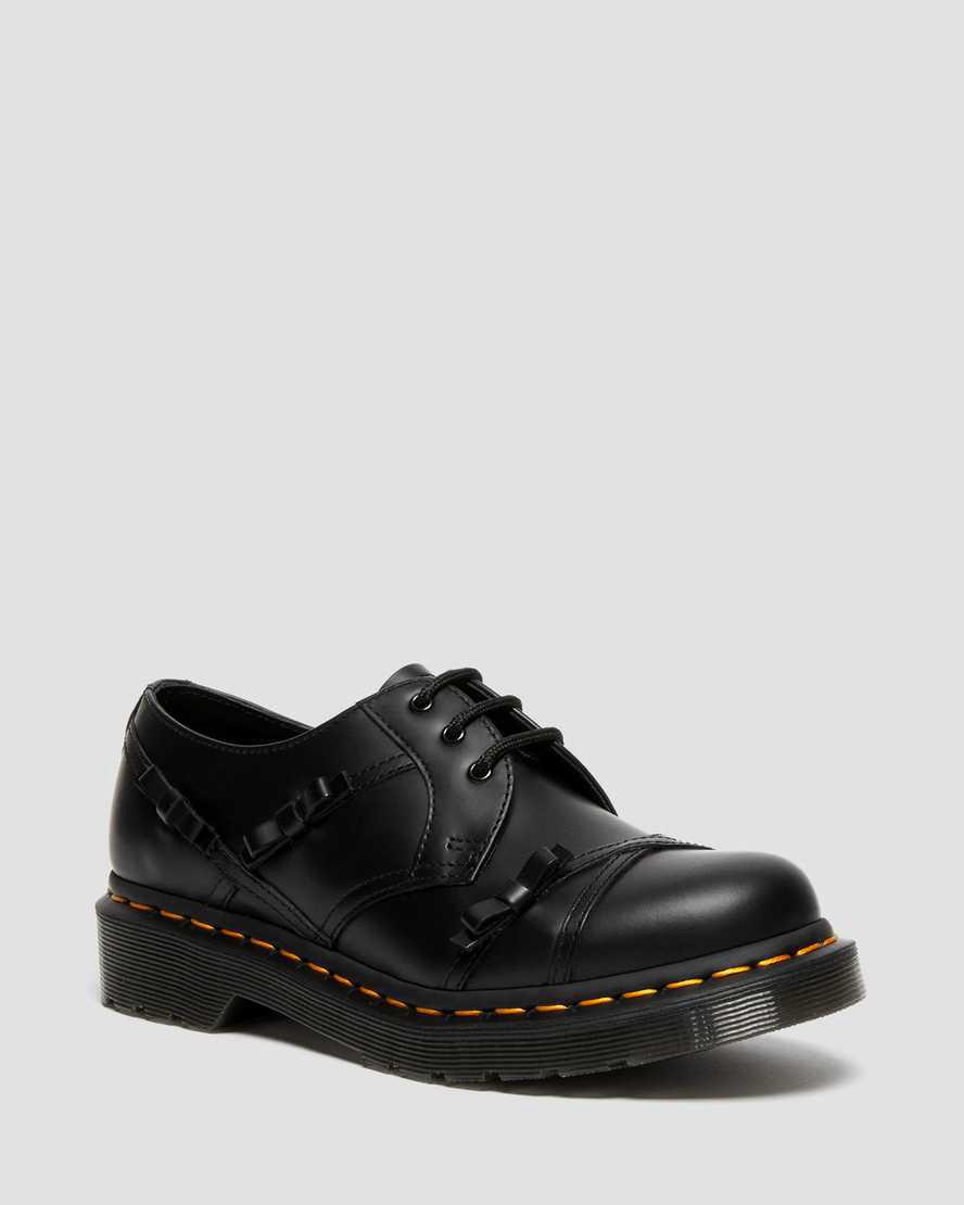 Dr Martens 1461 Bow Smooth Leather Oxfords Schuhe Damen Schwarz | 862745-JUC