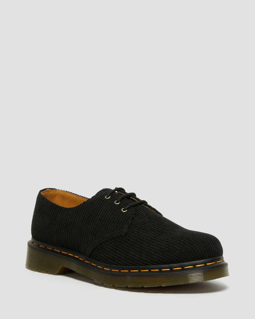 Dr Martens 1461 Corduroy Oxfords Schuhe Damen Schwarz | 963157-PBY