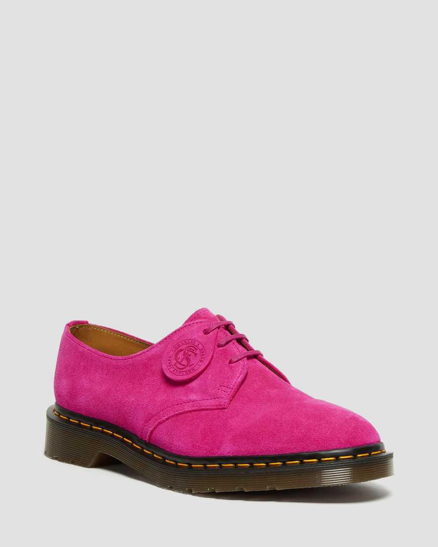 Dr Martens 1461 Made in England Buck Suede Oxfords Schuhe Herren Rosa | 140397-XMB
