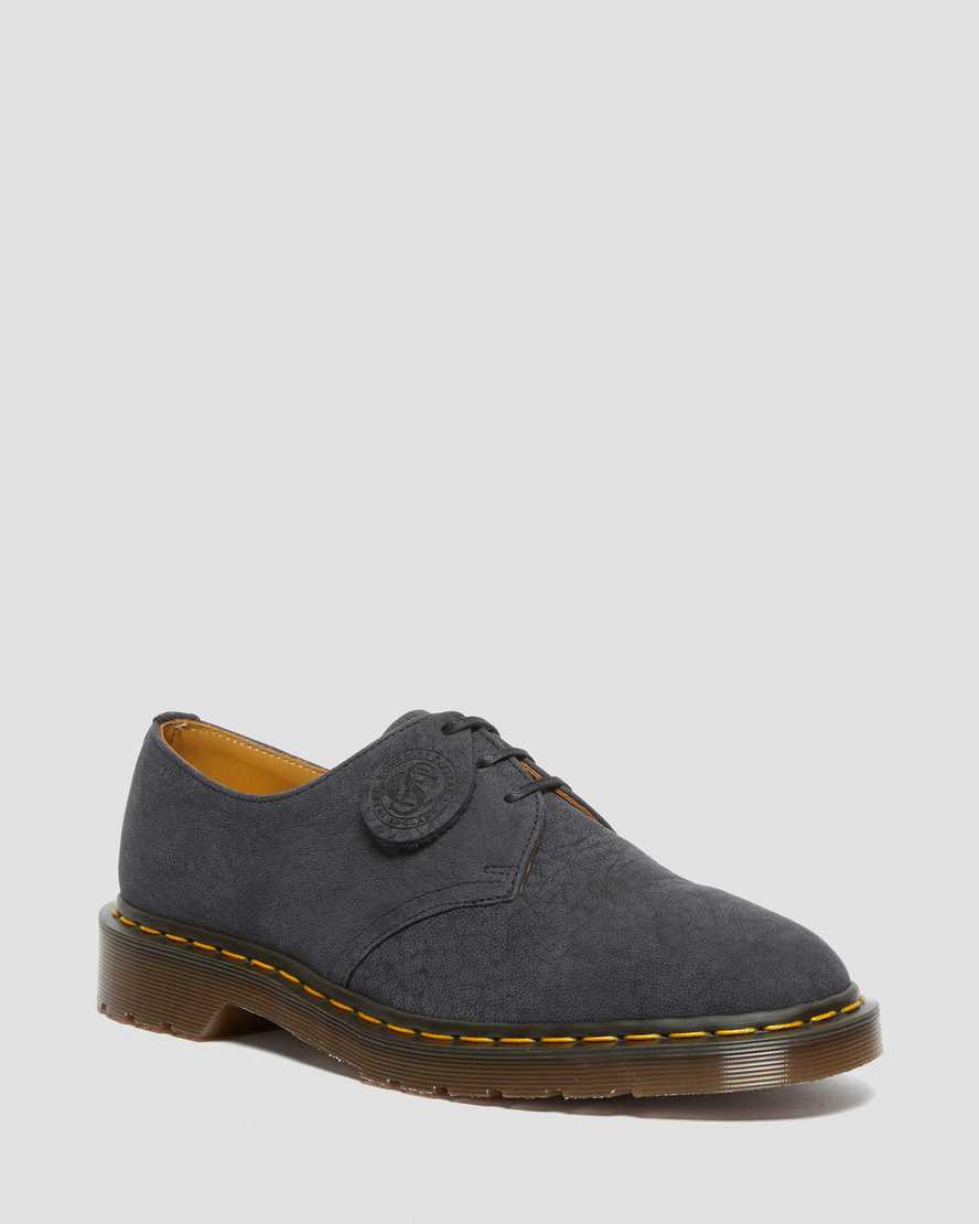 Dr Martens 1461 Made in England Nubuck Leather Oxfords Schuhe Damen Schwarz | 182674-LIC