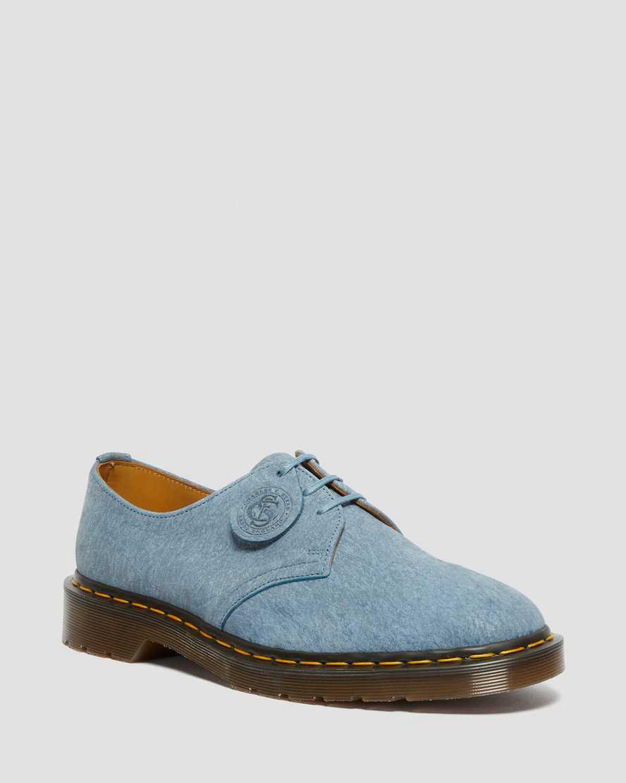 Dr Martens 1461 Made in England Nubuck Leather Oxfords Schuhe Herren Blau | 974602-FVK