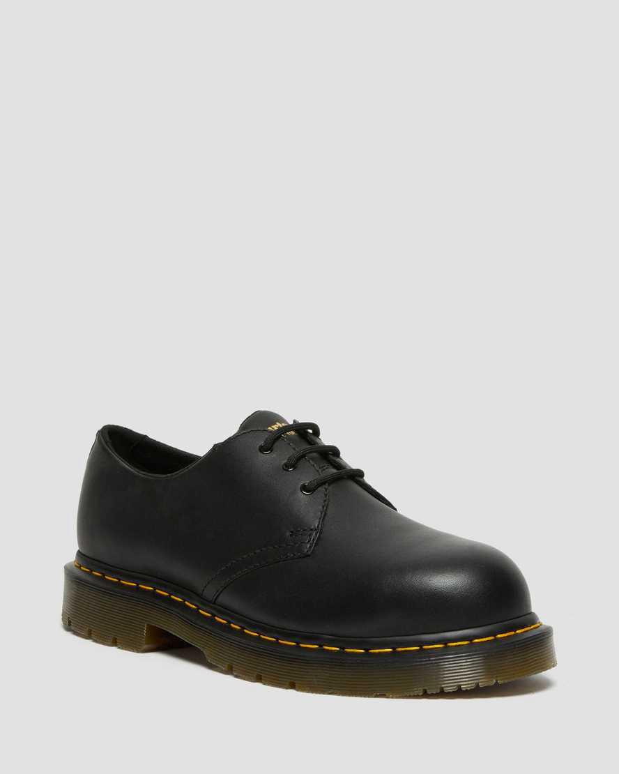 Dr Martens 1461 Slip Resistant Steel Toe Oxfords Schuhe Damen Schwarz | 985371-KNL