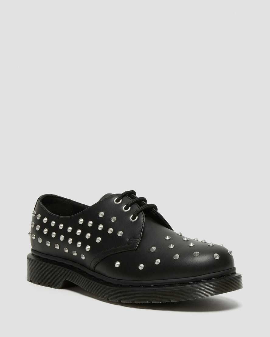 Dr Martens 1461 Stud Wanama Leather Oxfords Schuhe Herren Schwarz | 680547-MQL