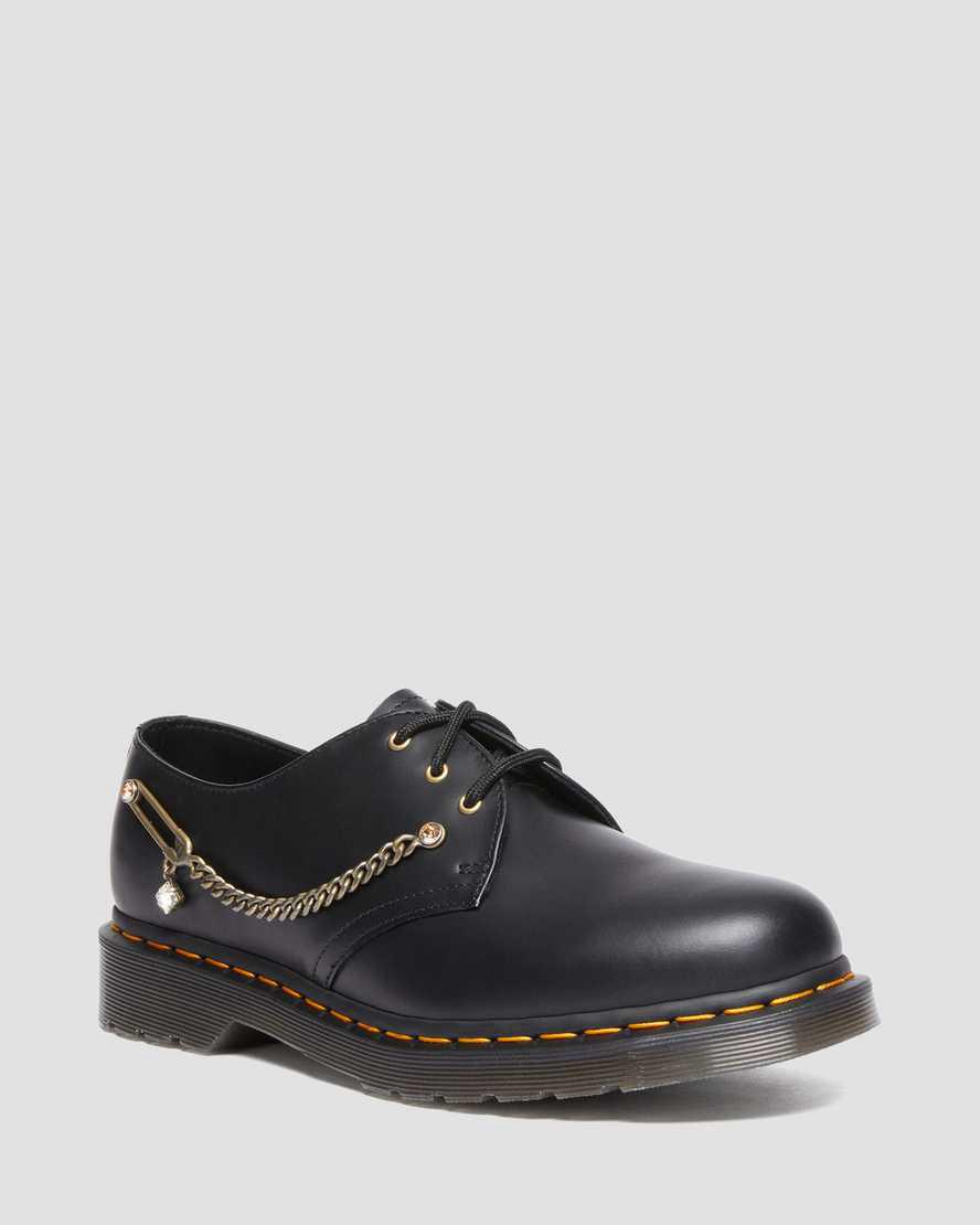 Dr Martens 1461 Swarovski Leather Oxfords Schuhe Damen Schwarz | 530692-PHO