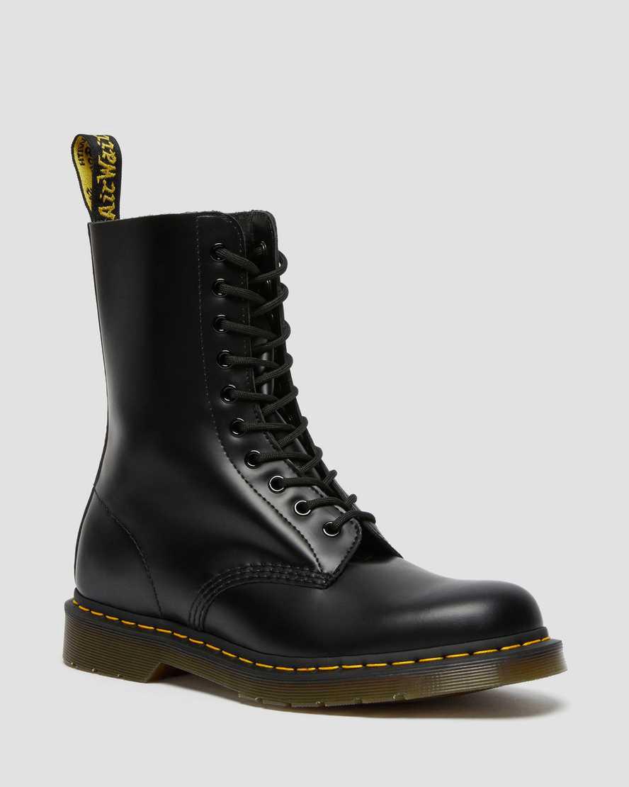 Dr Martens 1490 Smooth Leather Mid Calf Originals Boots Herren Schwarz | 643052-GFR