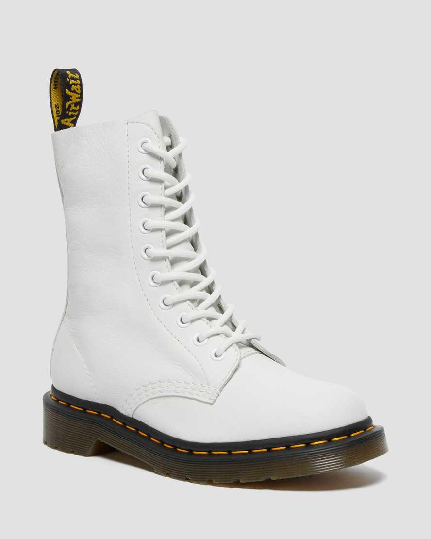 Dr Martens 1490 Virginia Leather Mid Calf Originals Boots Damen Weiß | 435160-YSQ