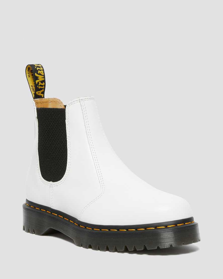 Dr Martens 2976 Bex Smooth Leather Chelsea Stiefel Damen Weiß | 325704-ZNJ