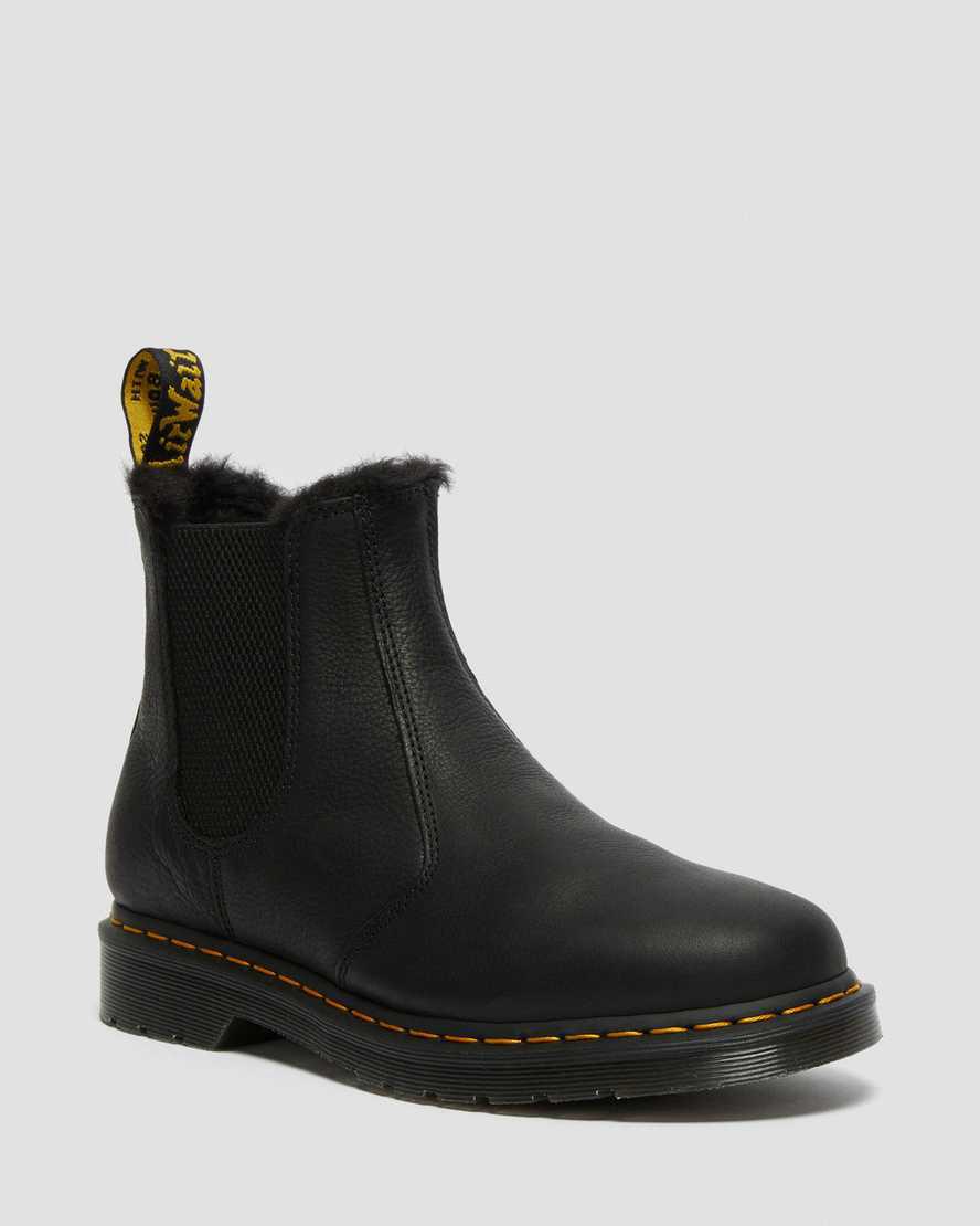 Dr Martens 2976 Faux Fur Lined Chelsea Winterstiefel Damen Schwarz | 129365-IML