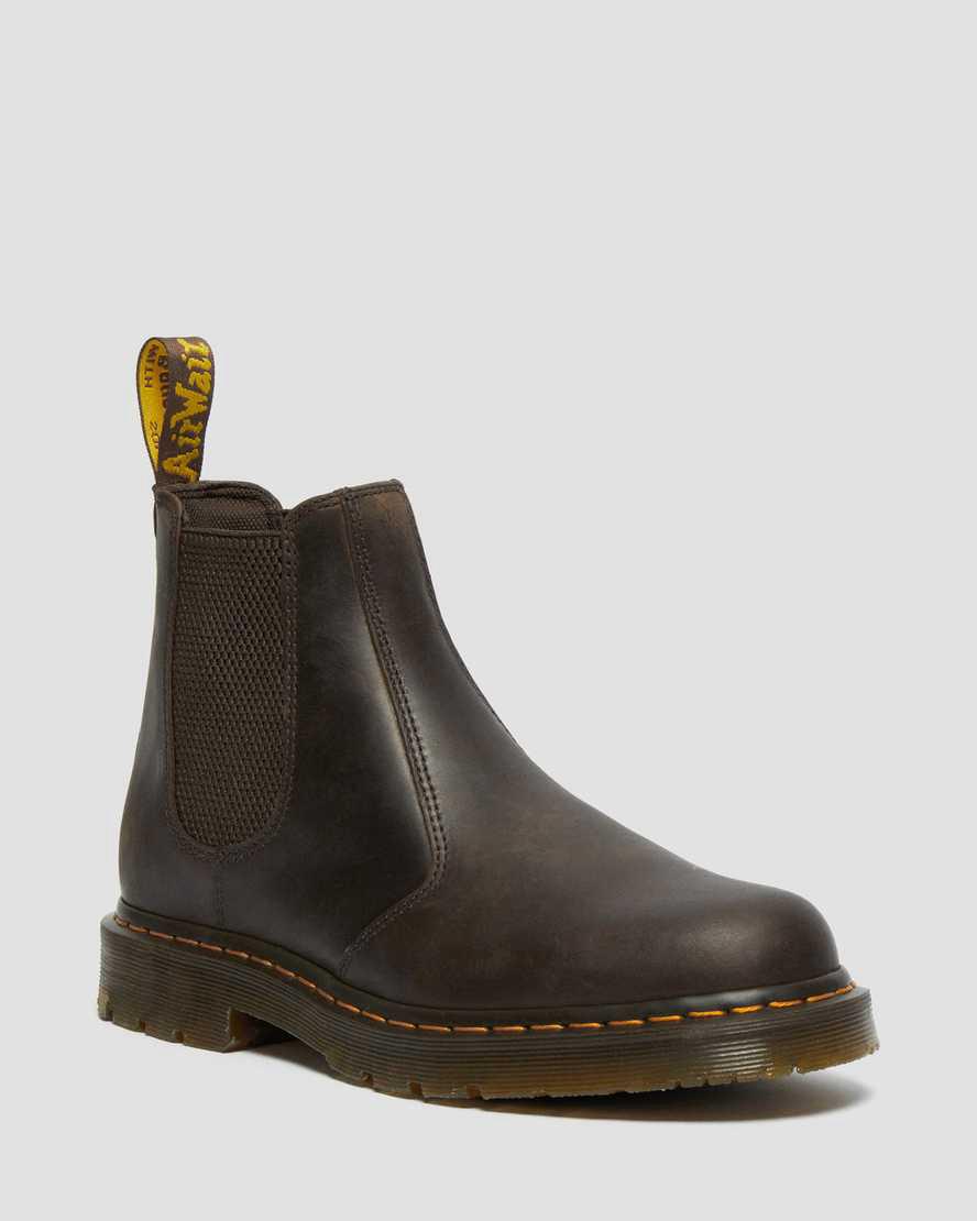 Dr Martens 2976 Slip Resistant Leather Chelsea Stiefeletten Damen Dunkelbraun | 795043-DOK