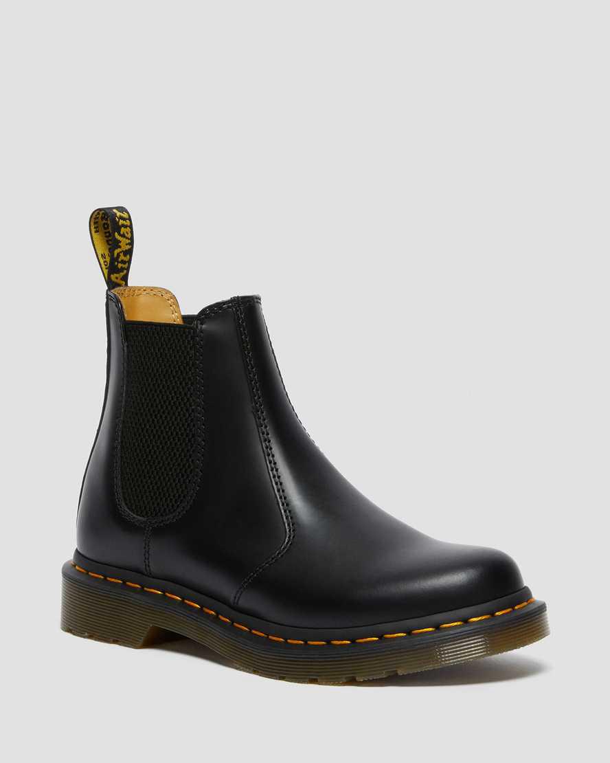 Dr Martens 2976 Smooth Leather Chelsea Stiefeletten Damen Schwarz | 182079-KHA