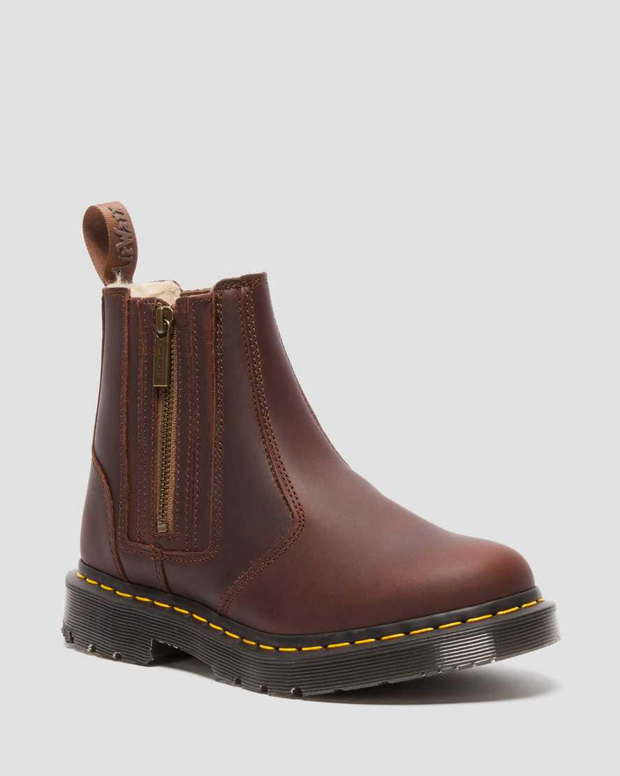 Dr Martens 2976 Wintergrip Zip Chelsea Originals Boots Damen Braun | 830219-JSB