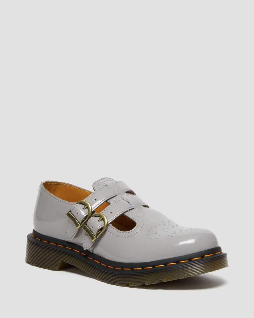 Dr Martens 8065 Patent Leather Mary Jane Schuhe Damen Grau | 627380-EPB