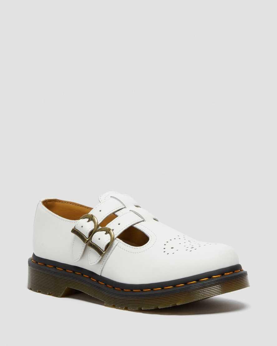 Dr Martens 8065 Smooth Leather Mary Jane Schuhe Damen Weiß | 301954-SVA