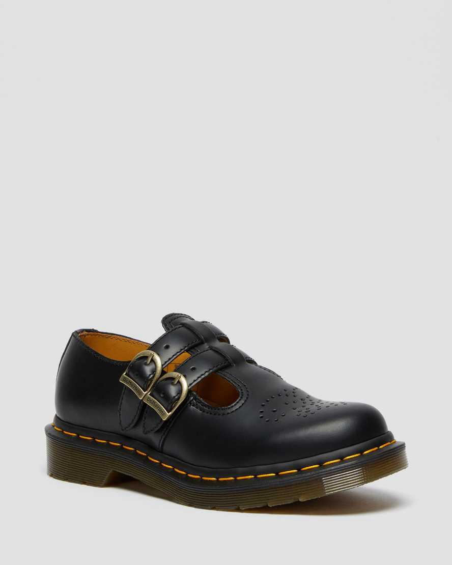 Dr Martens 8065 Smooth Leather Mary Jane Schuhe Damen Schwarz | 639574-HSI