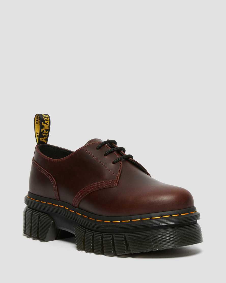 Dr Martens Audrick Brando Leather Platform Oxfords Schuhe Damen Braun | 816720-KNY