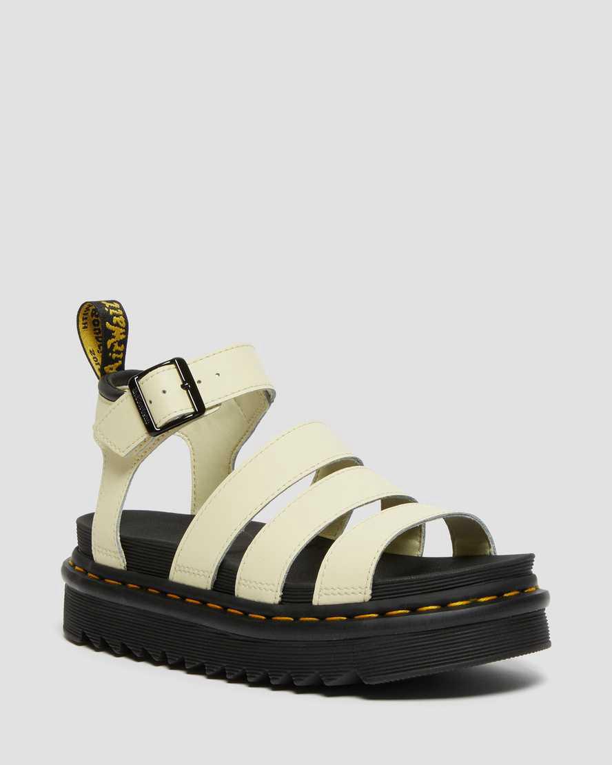 Dr Martens Blaire Hydro Leather Strap Gladiator-sandalen Damen Braun Weiß | 096754-WDH