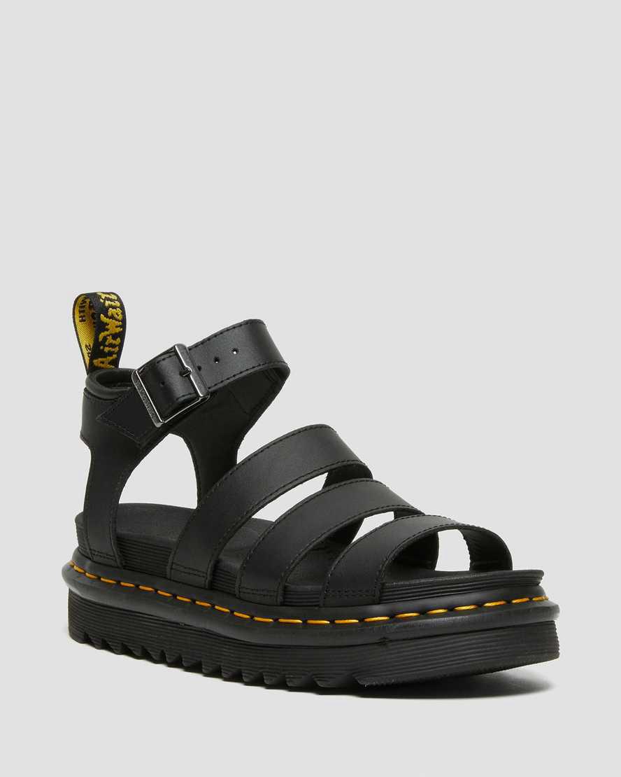 Dr Martens Blaire Hydro Leather Strap Gladiator-sandalen Damen Schwarz | 432760-GQO