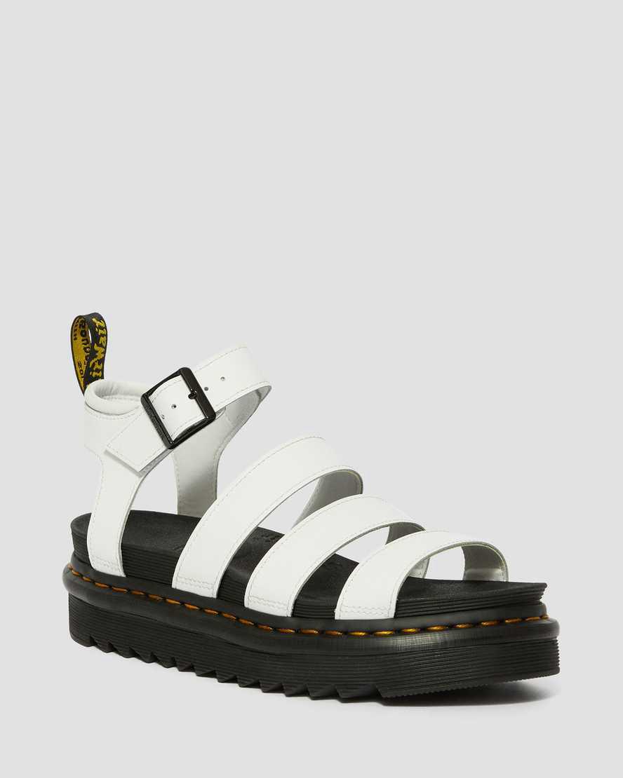 Dr Martens Blaire Hydro Leather Strap Gladiator-sandalen Damen Weiß | 873056-OTN