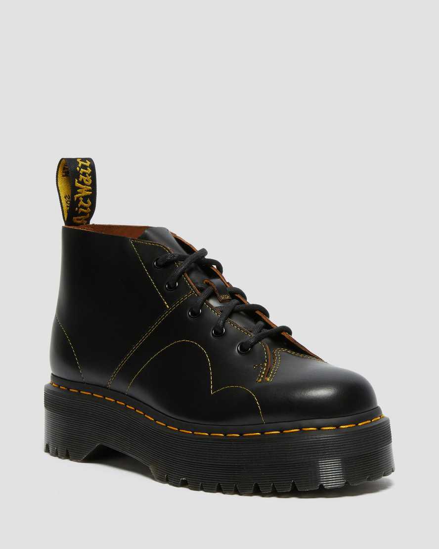 Dr Martens Church Monkey Plateau Stiefel Herren Schwarz | 592603-TLV