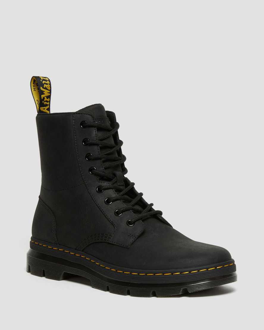 Dr Martens Combs Leather Stiefeletten Damen Schwarz | 697450-XYS