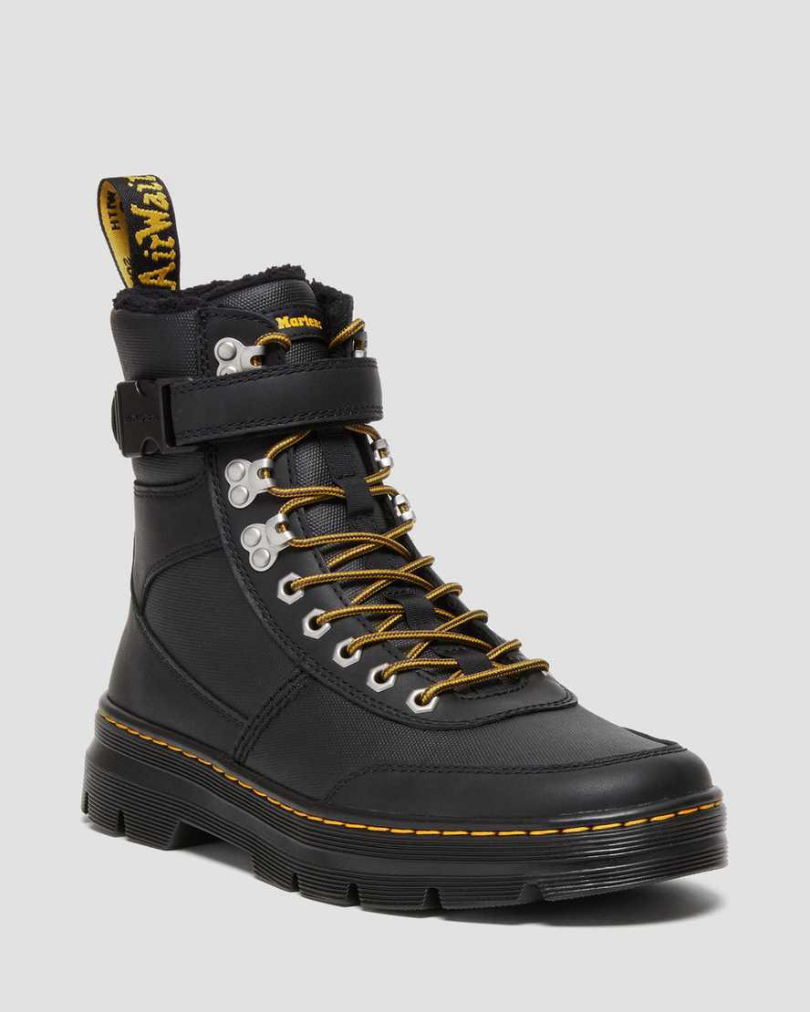 Dr Martens Combs Tech Faux Fur-Lined Stiefeletten Herren Schwarz | 298640-NTF