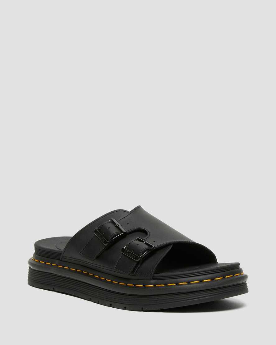 Dr Martens Dax Leather Slide Sandalen Herren Schwarz | 952306-EHJ