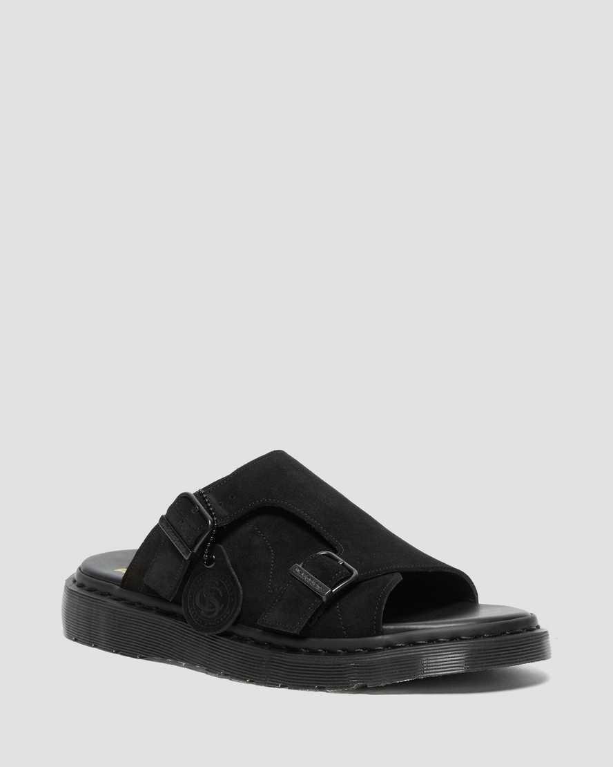 Dr Martens Dayne Made in England Suede Slide Sandalen Herren Schwarz | 837164-OCI