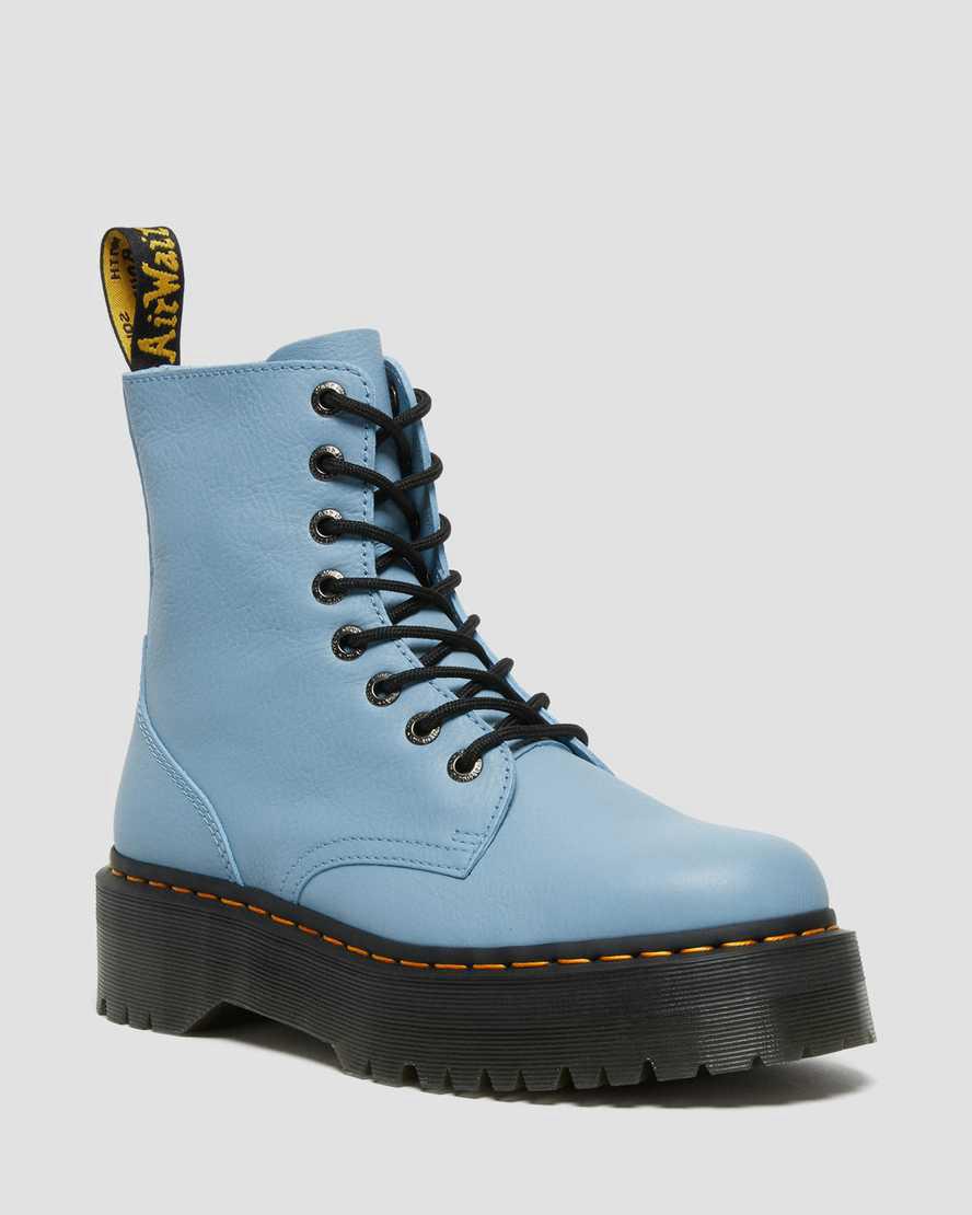 Dr Martens Jadon Boot III Pisa Leather Platforms Stiefeletten Damen Blau | 508623-RQZ