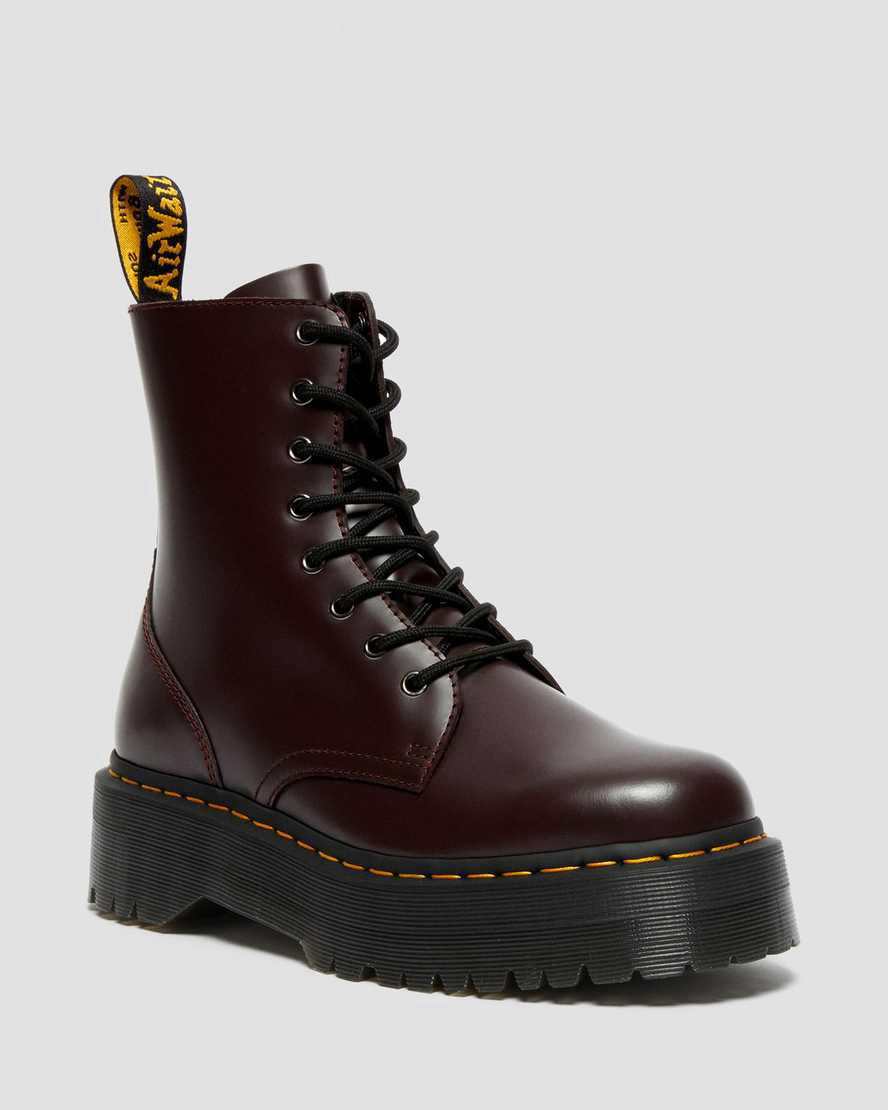 Dr Martens Jadon Boot Smooth Leather Platforms Stiefeletten Herren Bordeaux | 532168-KPE
