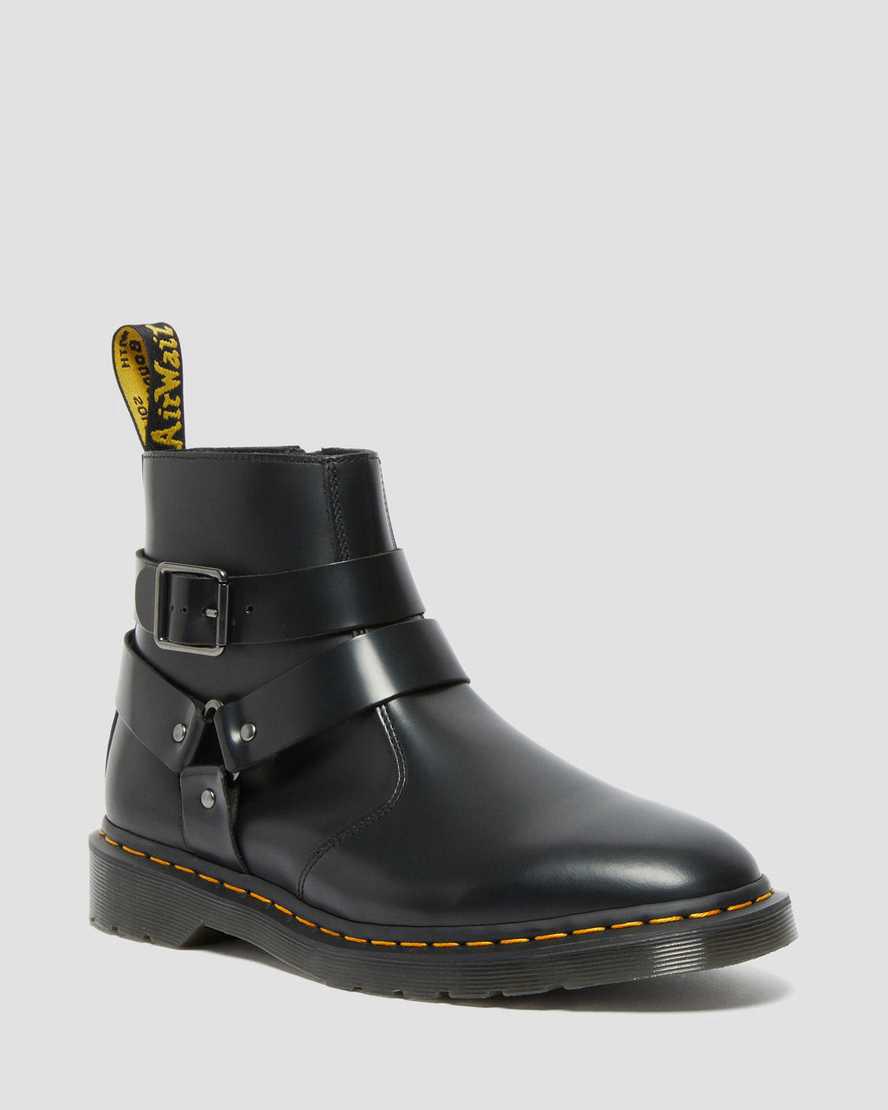 Dr Martens Jaimes Leather Harness Chelsea Stiefeletten Damen Schwarz | 760981-IXQ