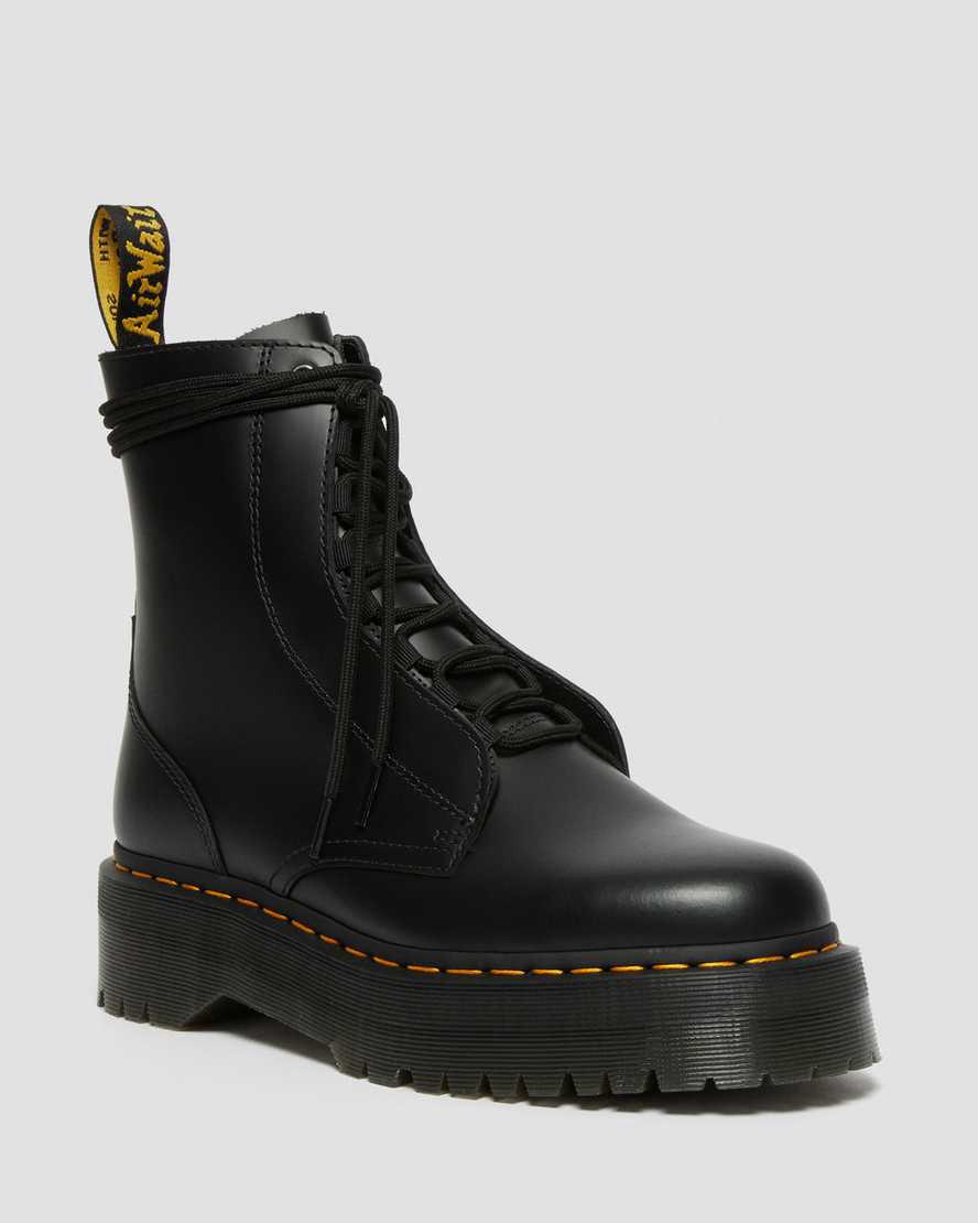 Dr Martens Jarrick Smooth Leather Platform Stiefeletten Damen Schwarz | 483792-SRV
