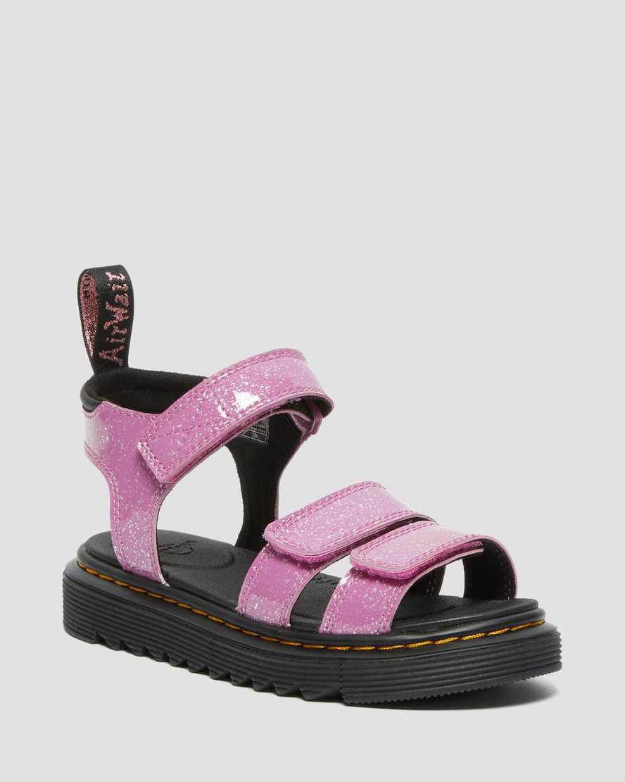 Dr Martens Junior Klaire Glitter Sandalen Kinder Rosa | 902865-YBW
