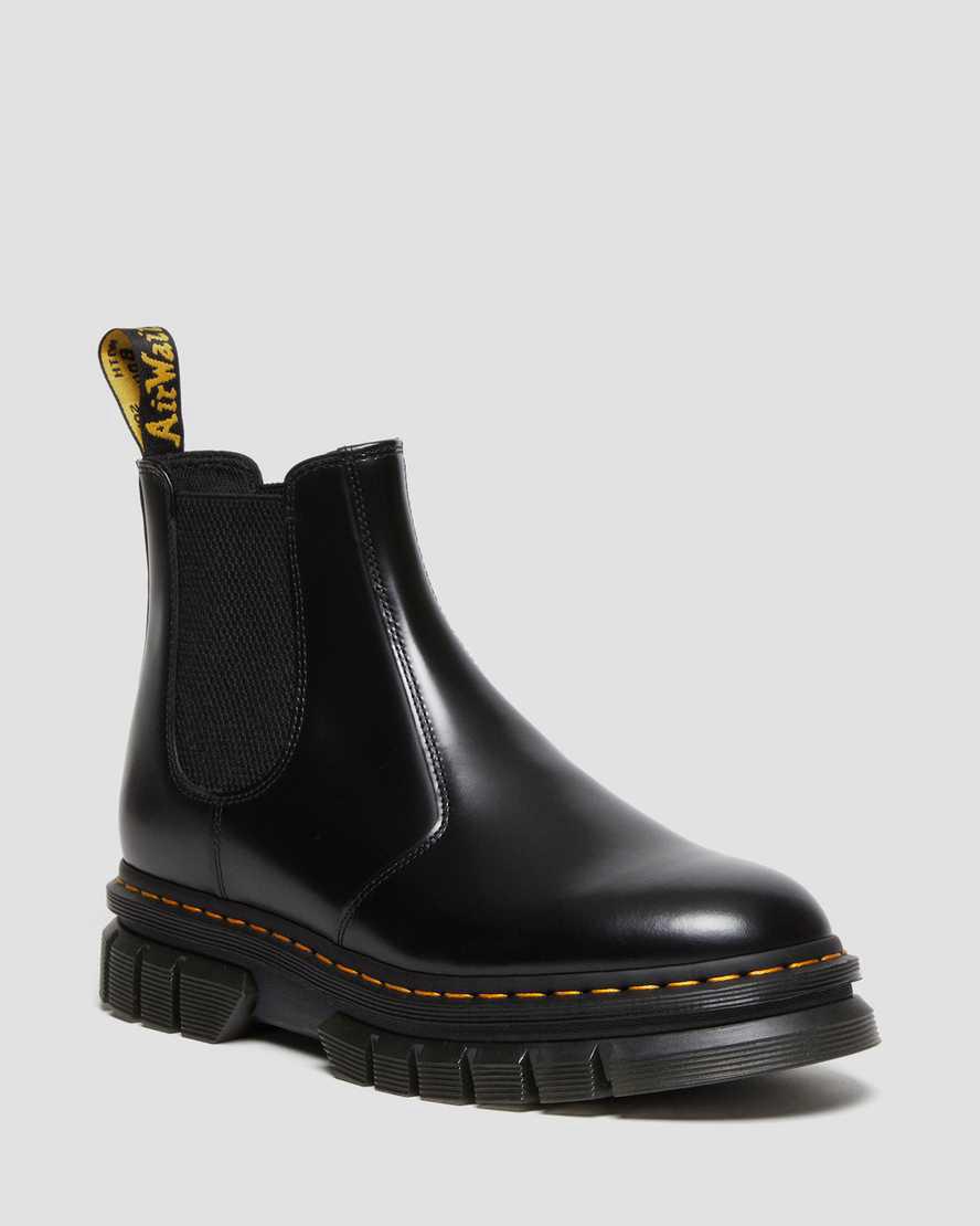 Dr Martens Rikard Polished Smooth Leather Chelsea Plateau Stiefel Damen Schwarz | 120768-TNH