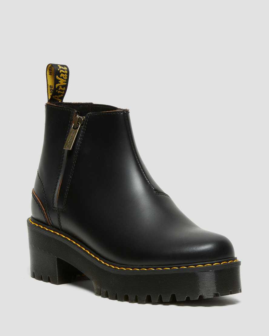 Dr Martens Rometty II Vintage Smooth Leather Chelsea Stiefeletten Damen Schwarz | 857043-FDR