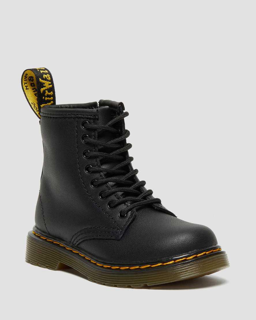 Dr Martens Toddler 1460 Softy T Leather Schnürstiefel Kinder Schwarz | 945631-QDM