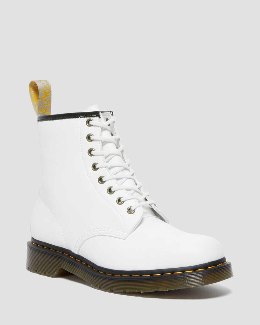 Dr Martens Vegan 1460 Kemble Schnürstiefel Herren Weiß | 758423-WTI