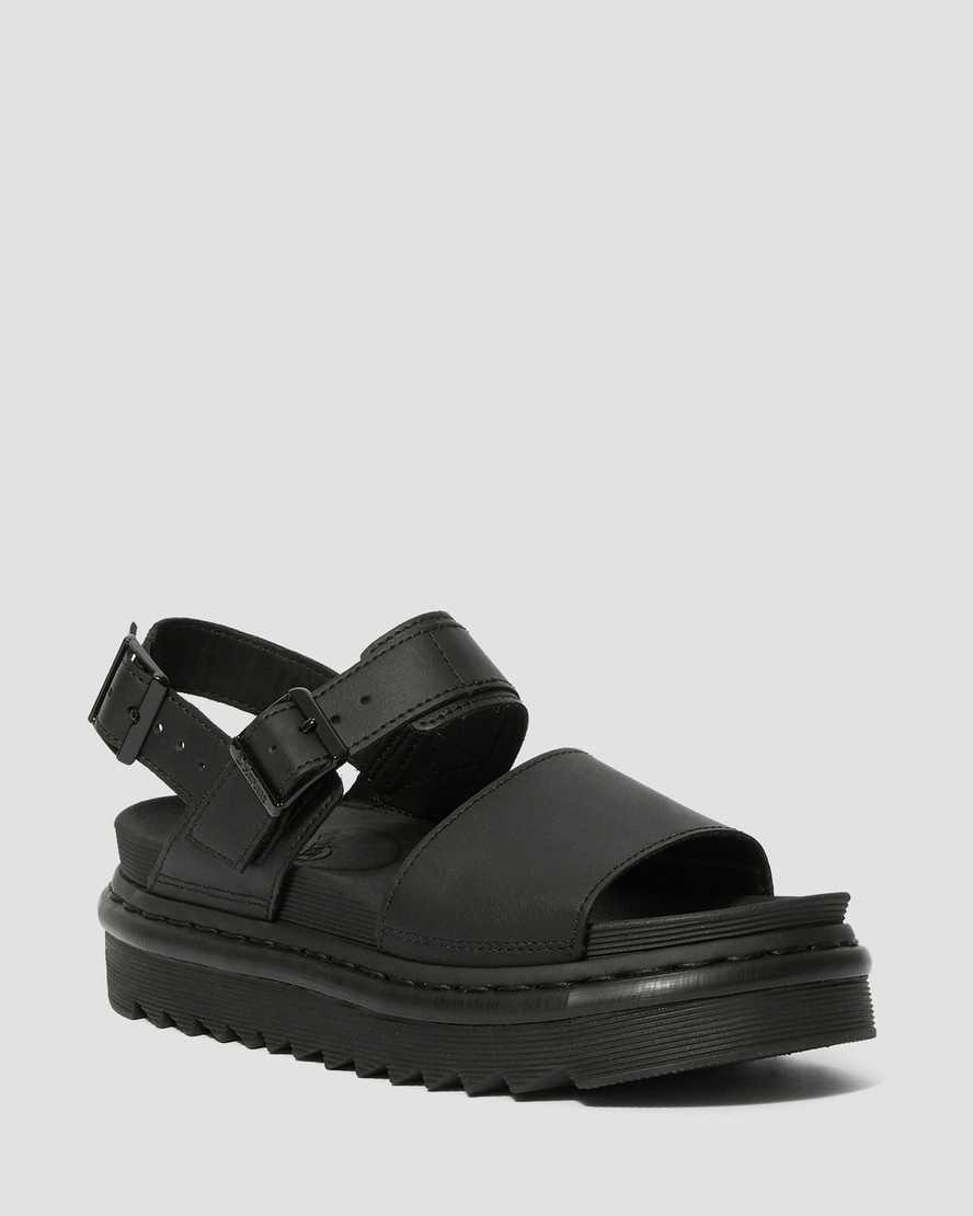 Dr Martens Voss Leather Strap Gladiator-sandalen Damen Schwarz | 361574-MPR