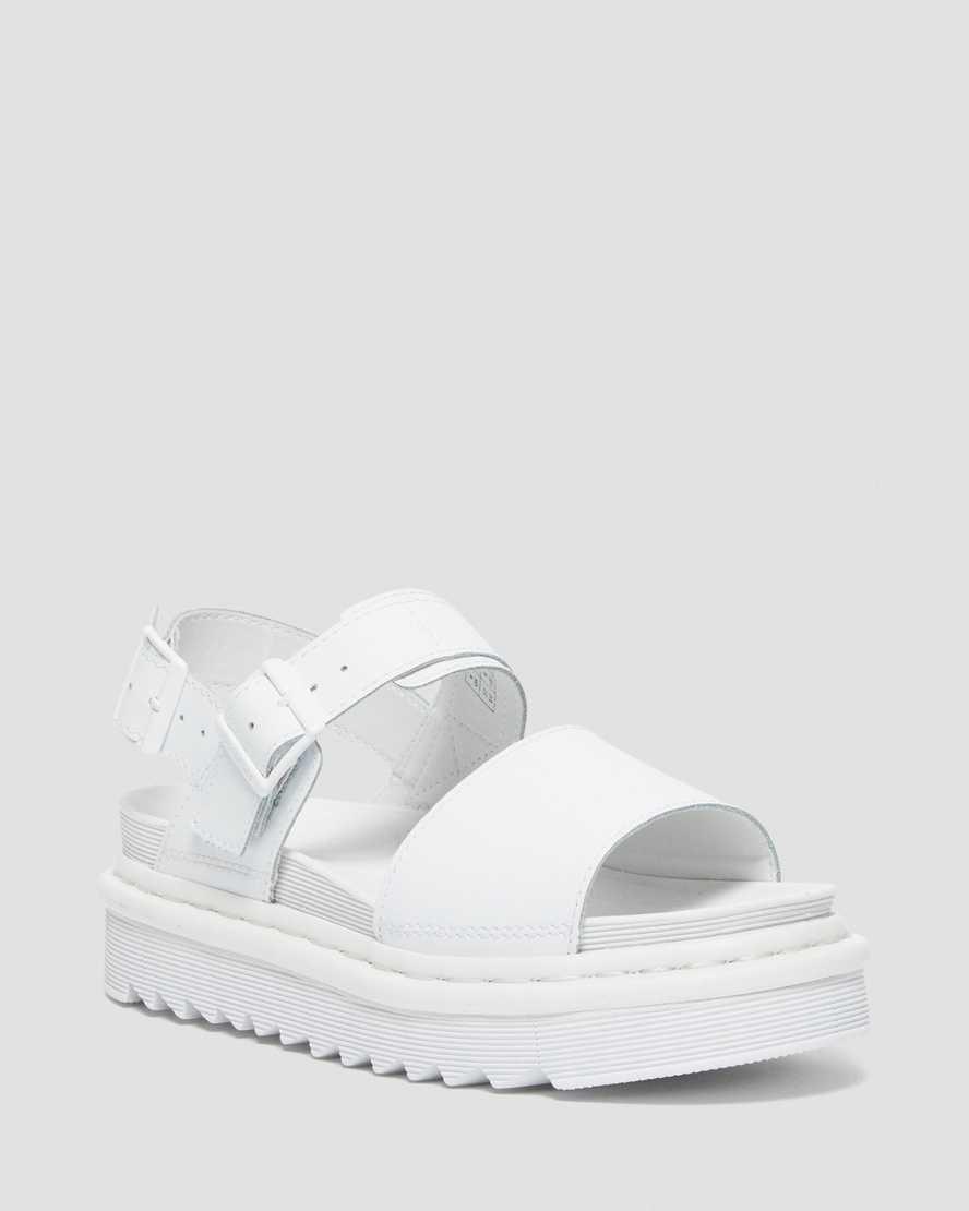 Dr Martens Voss Mono Hydro Leather Strap Gladiator-sandalen Damen Weiß | 392154-FXG