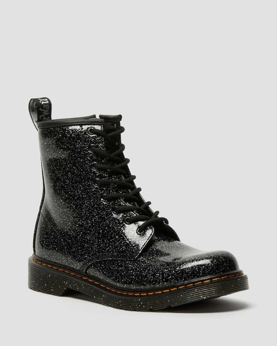 Dr Martens Youth 1460 Glitter Schnürstiefel Kinder Schwarz | 950634-YFZ